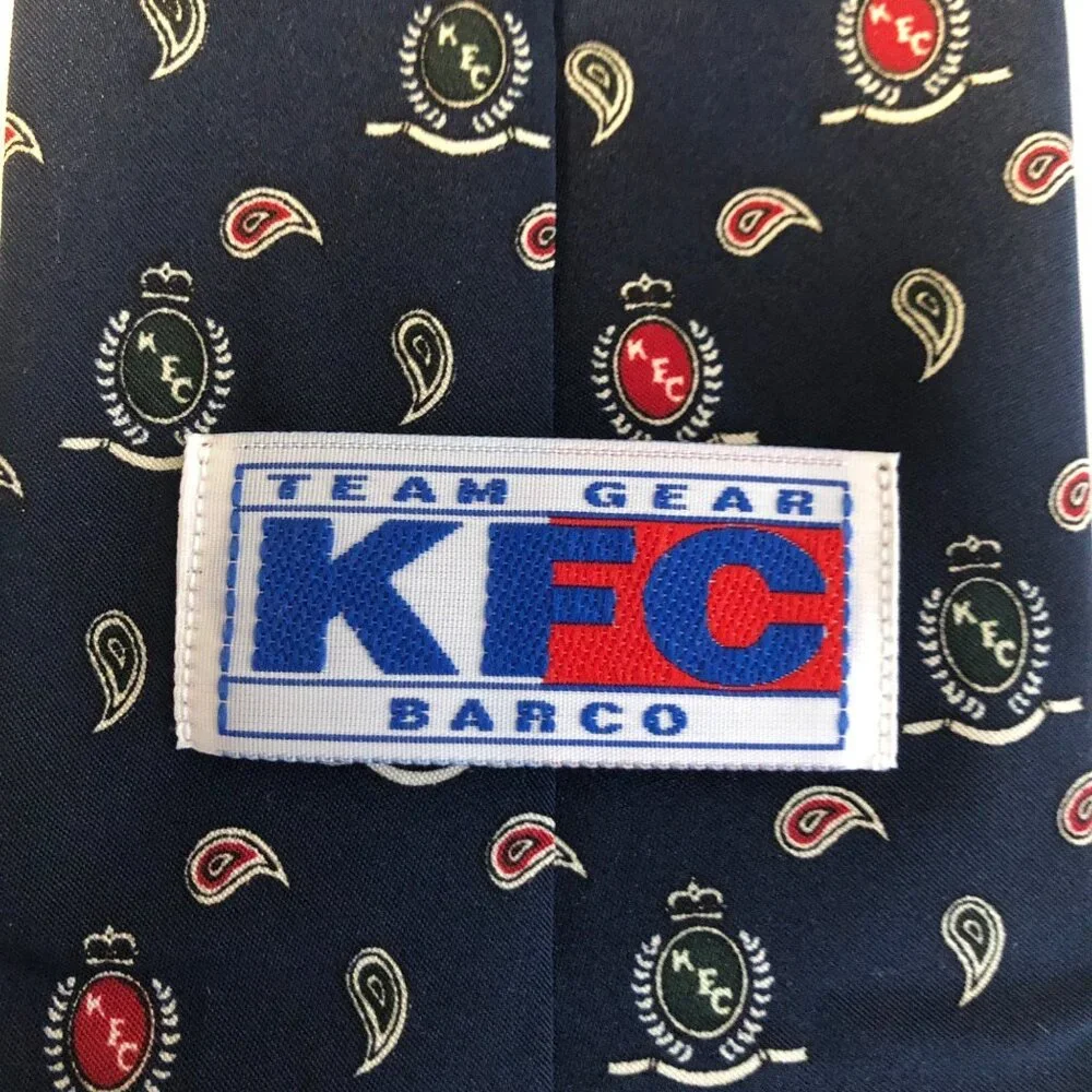 KFC Barco Team Gear Polyester Tie Navy Paisley Mens Necktie Work Office Dad Gift